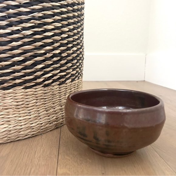 Handmade Art Pottery Ceramic Bowl Chocolate Brown Black Mocha - Picture 1 of 10